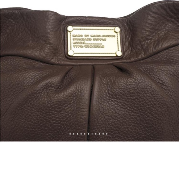 MARC JACOBS MARC GRAY LEATHER CLASSIC Q HILLIER HOBO BAG - Picture 4 of 15